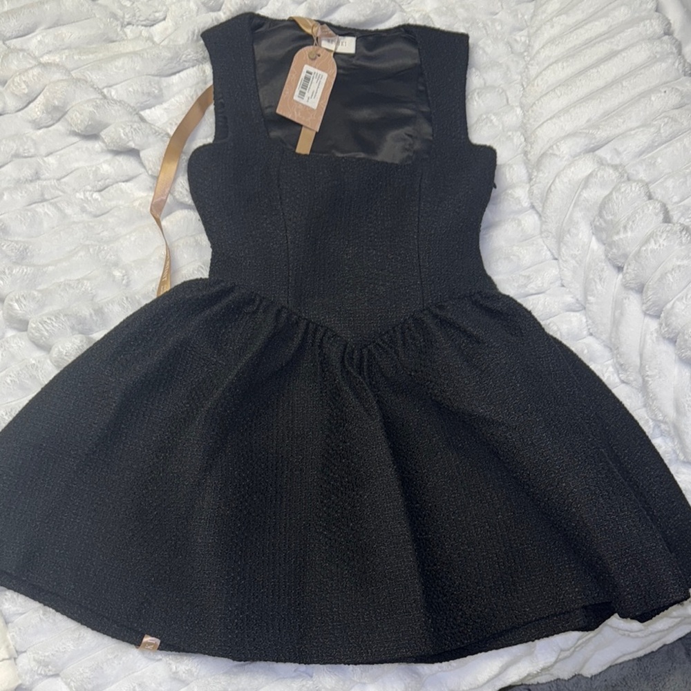 Meshki - Jennifer Boucle Mini Black Dress